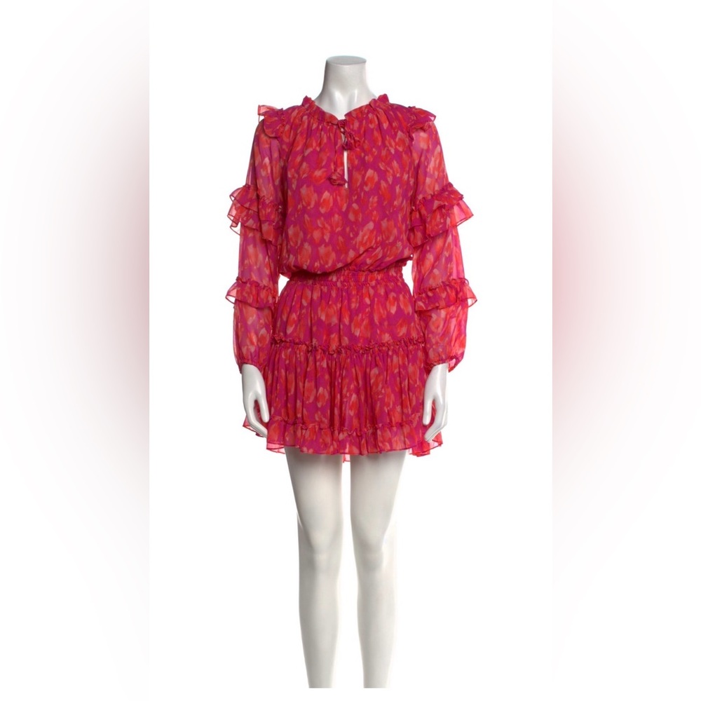 MISA Los Angeles Elegant Pink Ruffle Dress